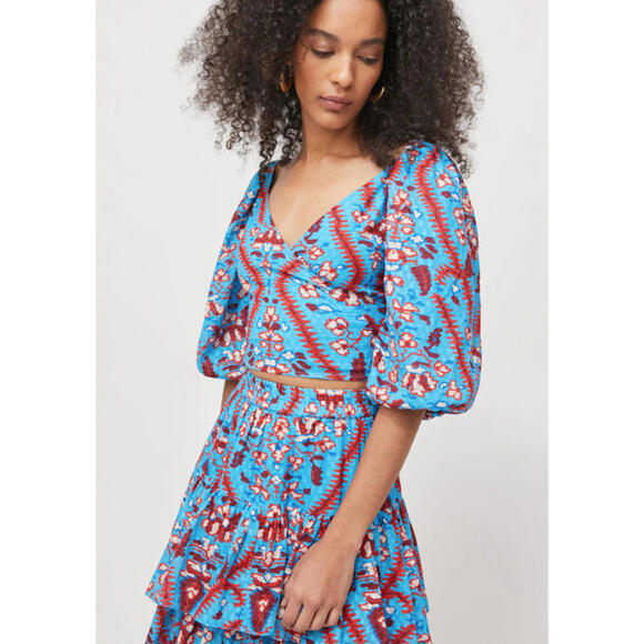 Rhode Iris Top in Plumeria Sky, Size M, $265 Retail, NWT - Picture 1 of 7